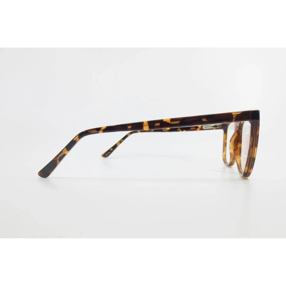 Tortoise Square Eyeglass Frames WP8106 TO 55-15-140 Brown Amber Eyewear